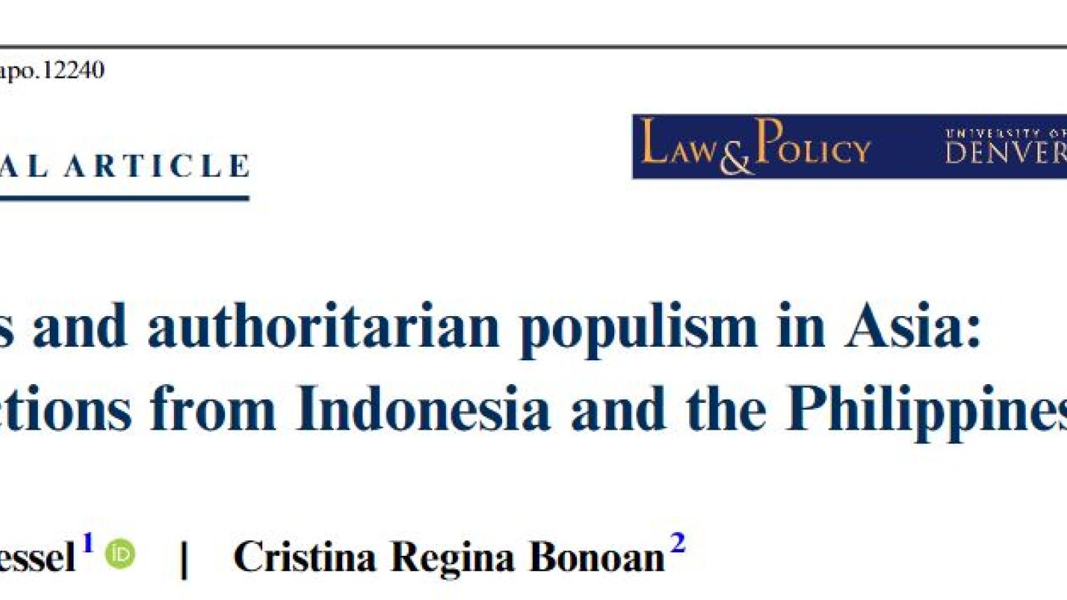 Courts and authoritarian populism in Asia:Reflections from Indonesia and the Philippines