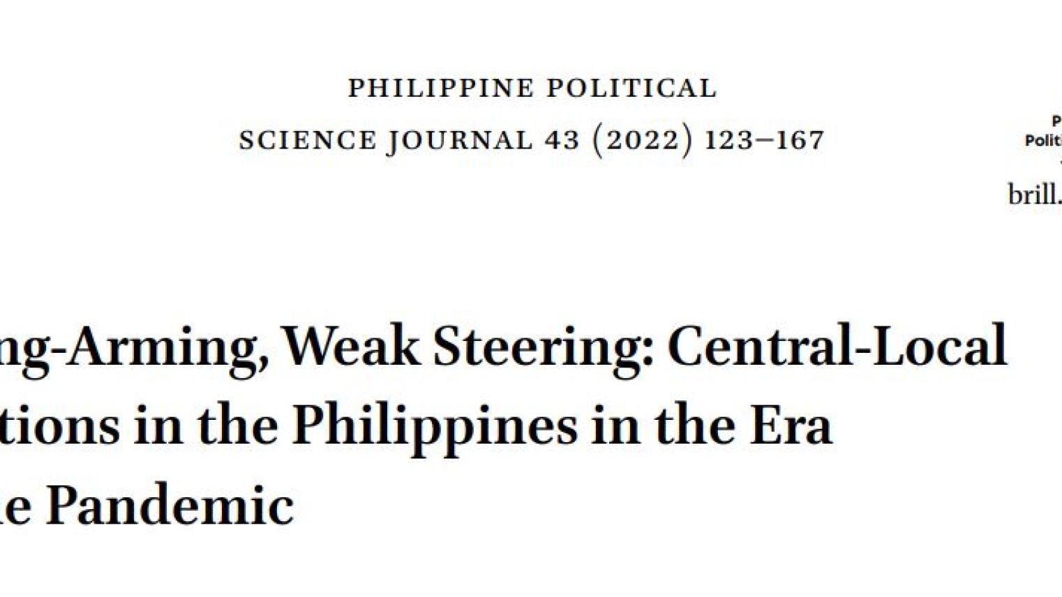 Strong-Arming, Weak Steering: Central-Local Relations in the Philippines in the Era of the Pandemic