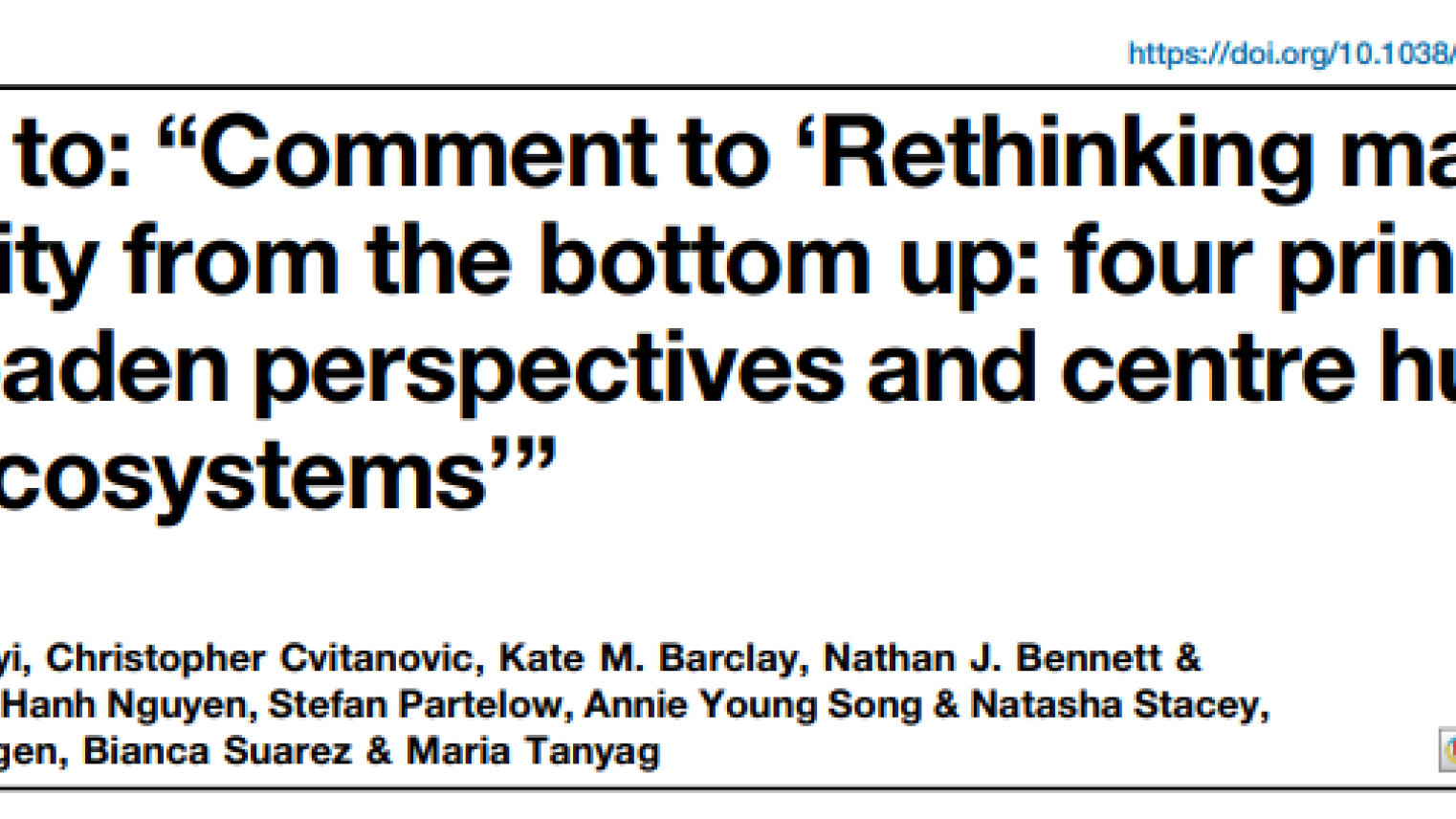 Reply to: “Comment to ‘Rethinking maritime security from the bottom up: four principles to broaden perspectives and centre humans and ecosystems’”
